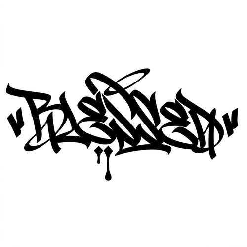 Calcomanía "BLESSED" Estilo Graffiti en Vinil de Corte