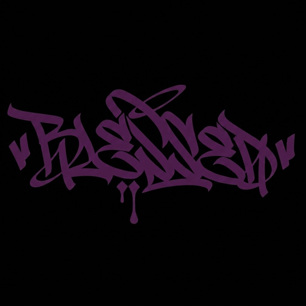 Calcomanía "BLESSED" Estilo Graffiti en Vinil de Corte