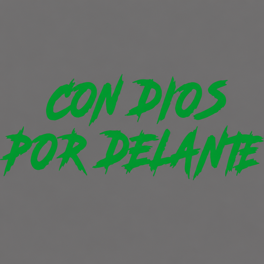 Calcomanía “Con Dios Por Delante” – Vinil de Corte 20 x 7.5 cm