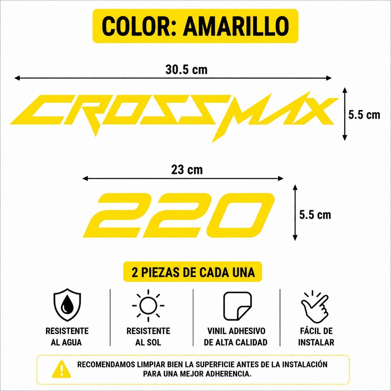 Calcomanías CrossMax 220 | Vinil | 4 Piezas