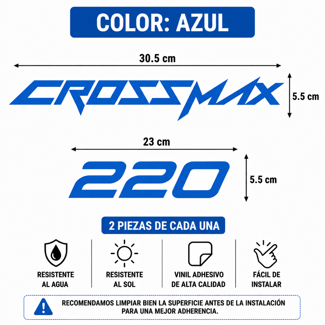 Calcomanías CrossMax 220 | Vinil | 4 Piezas