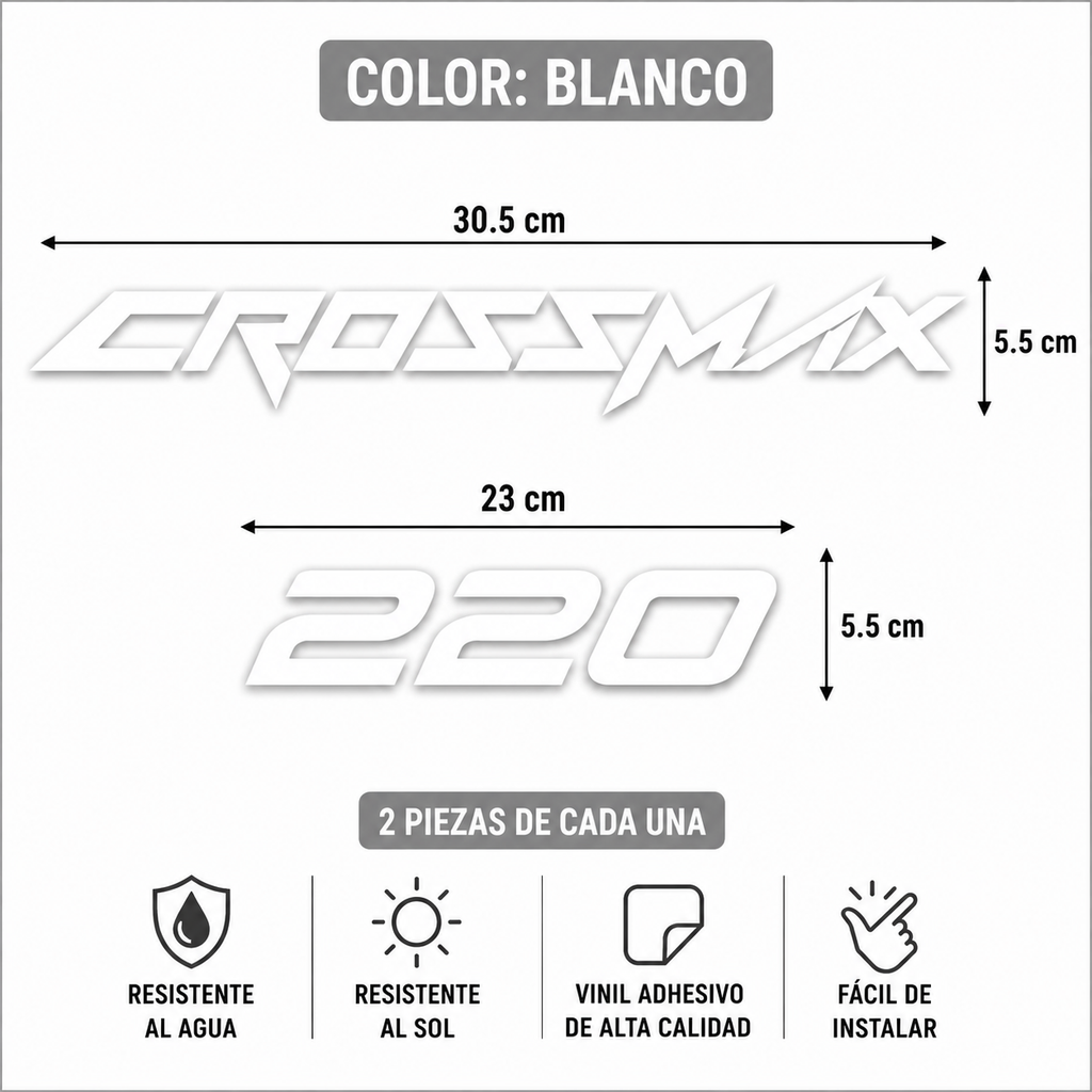 Calcomanías CrossMax 220 | Vinil | 4 Piezas
