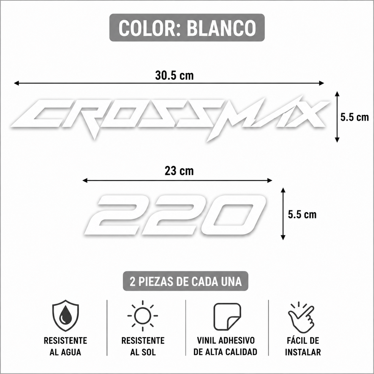 Calcomanías CrossMax 220 | Vinil | 4 Piezas