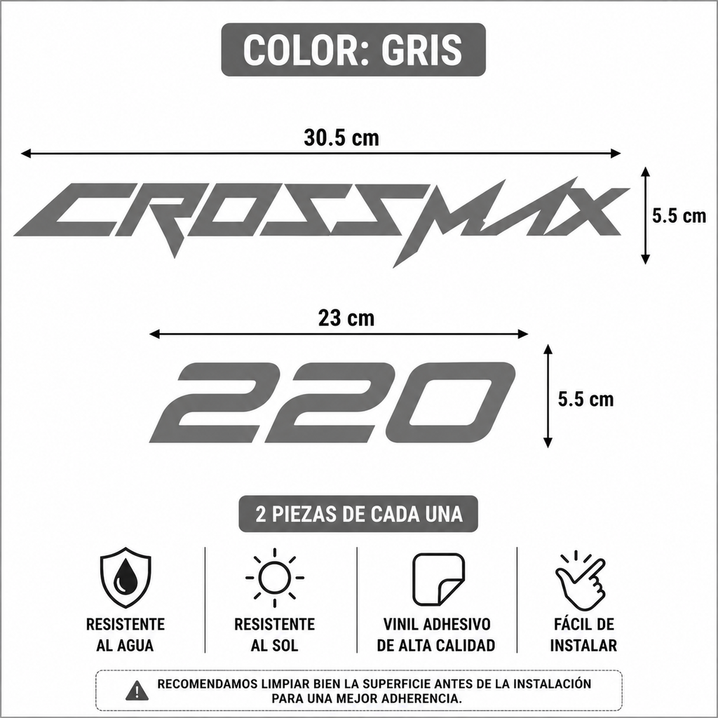 Calcomanías CrossMax 220 | Vinil | 4 Piezas