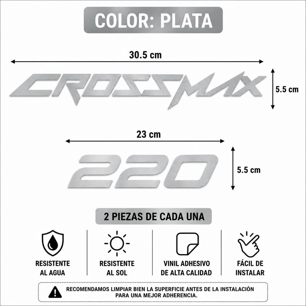 Calcomanías CrossMax 220 | Vinil | 4 Piezas