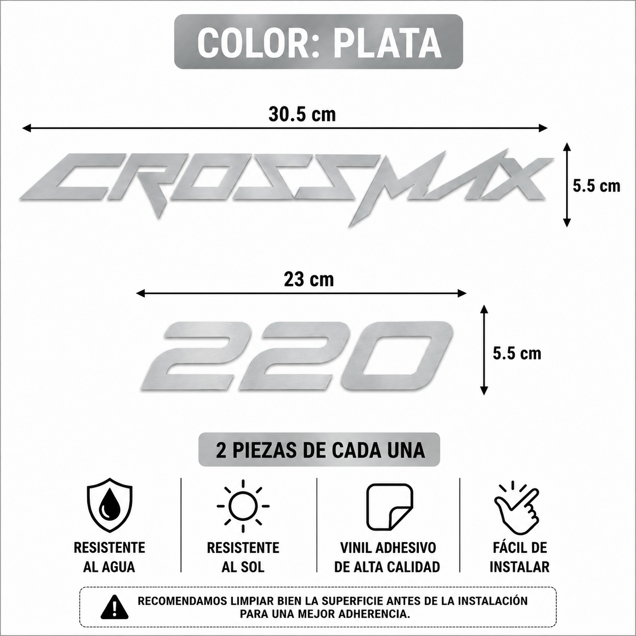 Calcomanías CrossMax 220 | Vinil | 4 Piezas
