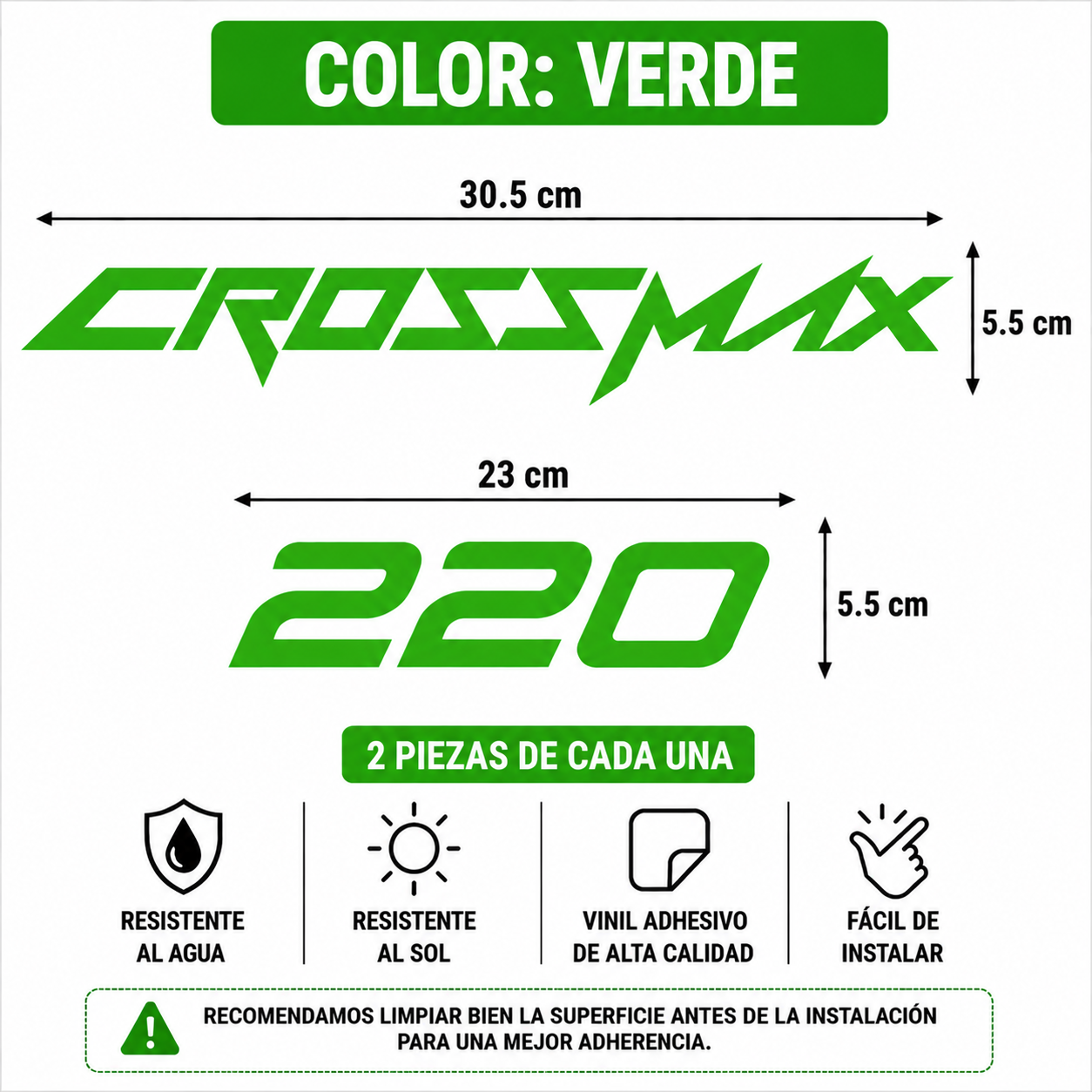 Calcomanías CrossMax 220 | Vinil | 4 Piezas