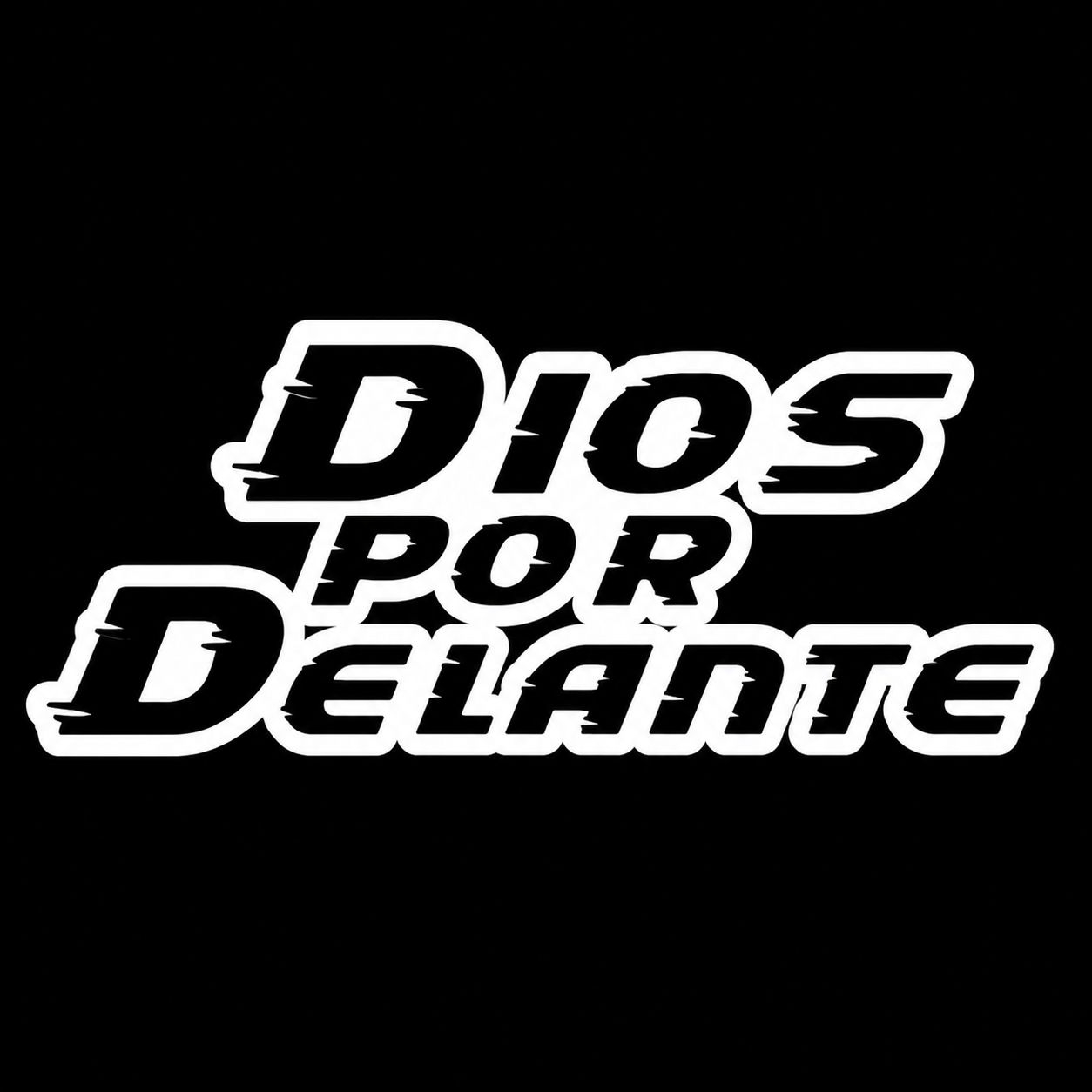 Calcomanía Dios Por Delante Letras Deportivas | Vinil para Auto