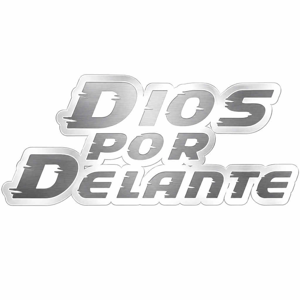 Calcomanía Dios Por Delante Letras Deportivas | Vinil para Auto