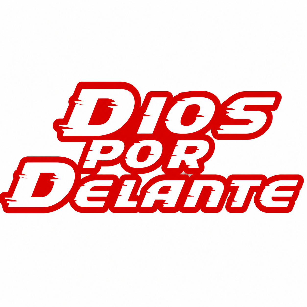 Calcomanía Dios Por Delante Letras Deportivas | Vinil para Auto