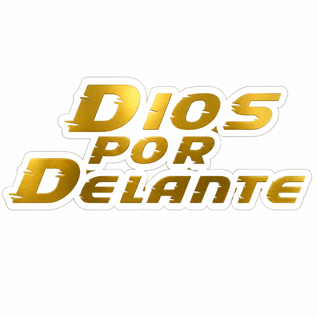 Calcomanía Dios Por Delante Letras Deportivas | Vinil para Auto