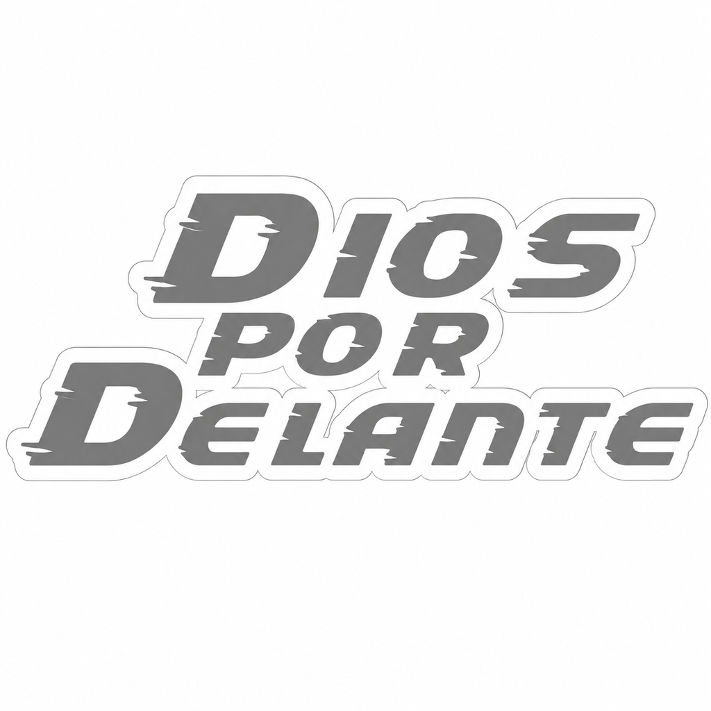 Calcomanía Dios Por Delante Letras Deportivas | Vinil para Auto