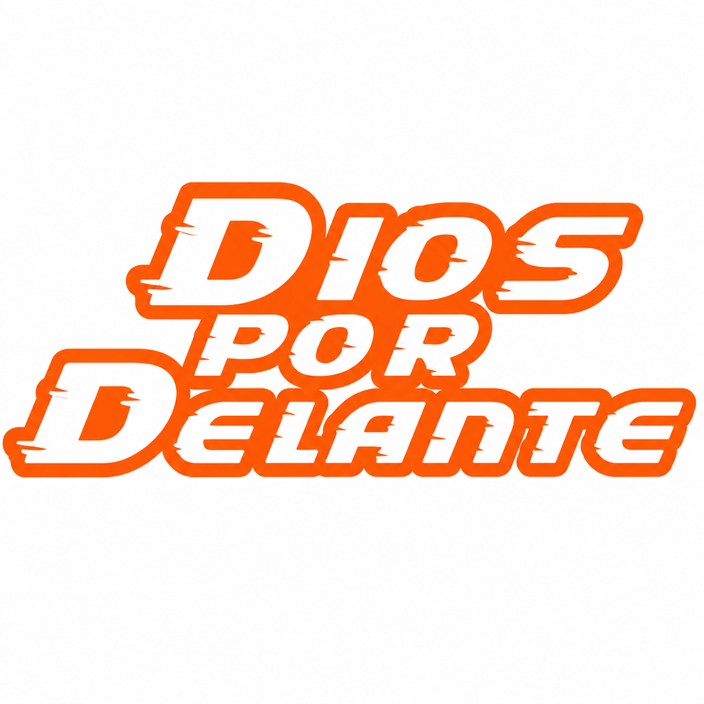 Calcomanía Dios Por Delante Letras Deportivas | Vinil para Auto