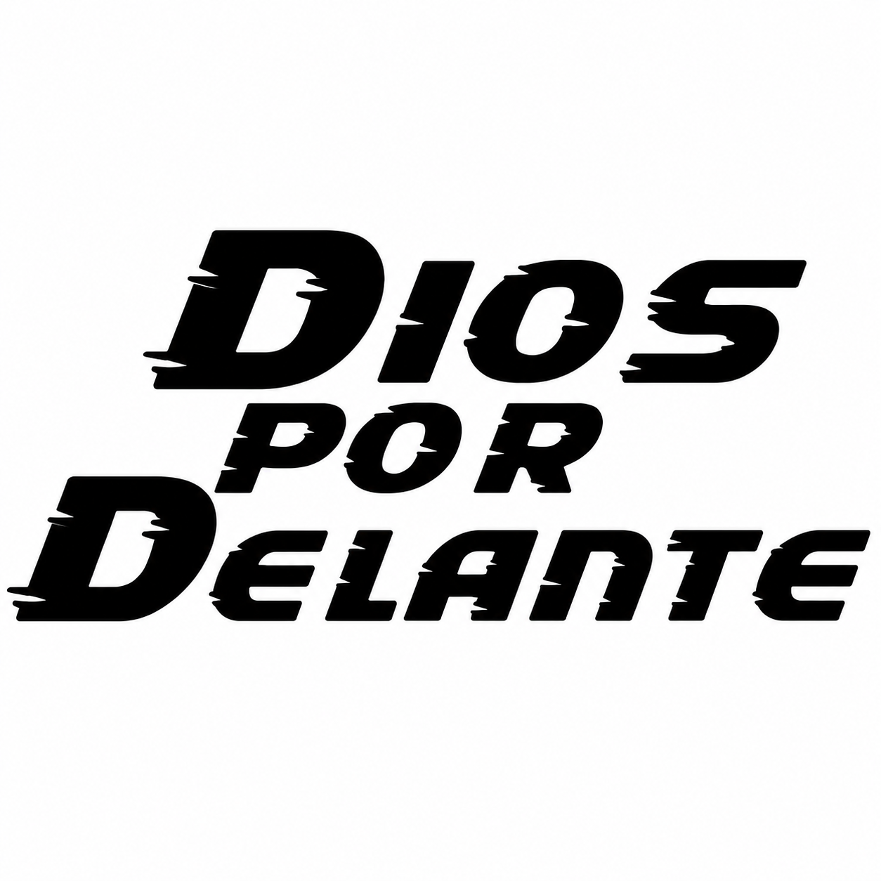 Calcomanía Dios Por Delante Letras Deportivas | Vinil para Auto