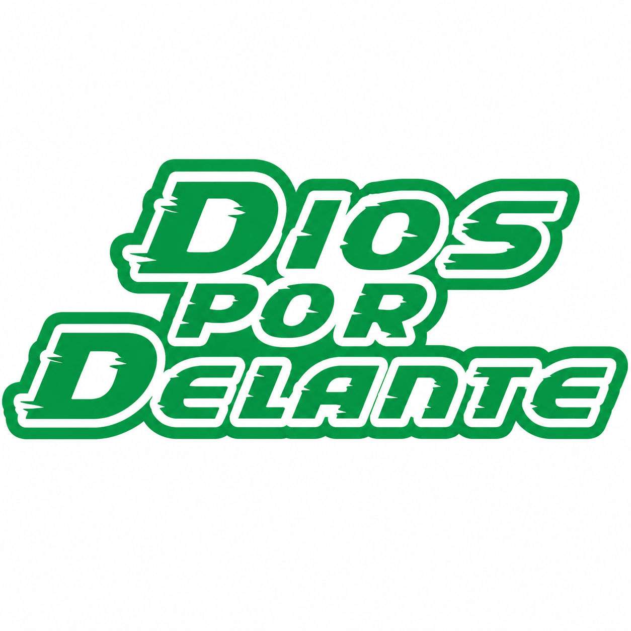 Calcomanía Dios Por Delante Letras Deportivas | Vinil para Auto
