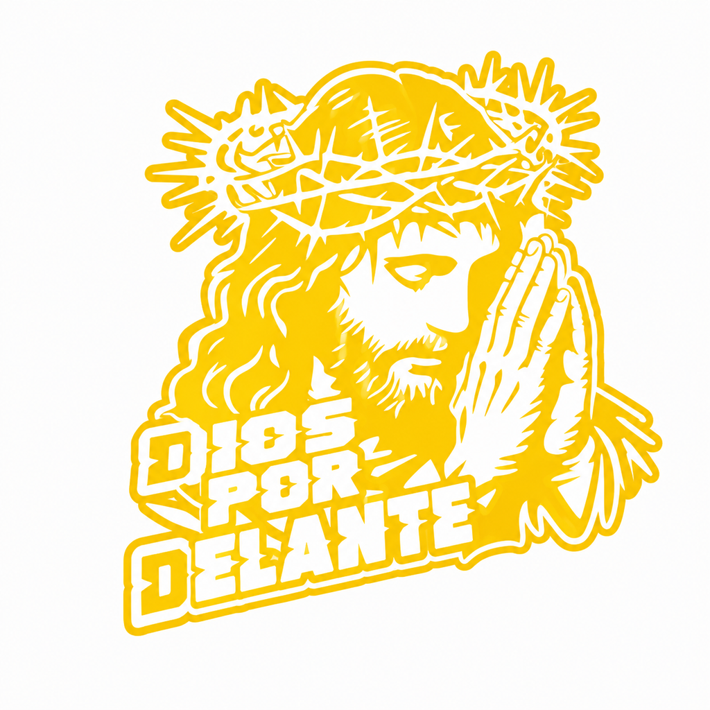 Calcomanía Jesús Dios Por Delante | Vinil de Corte