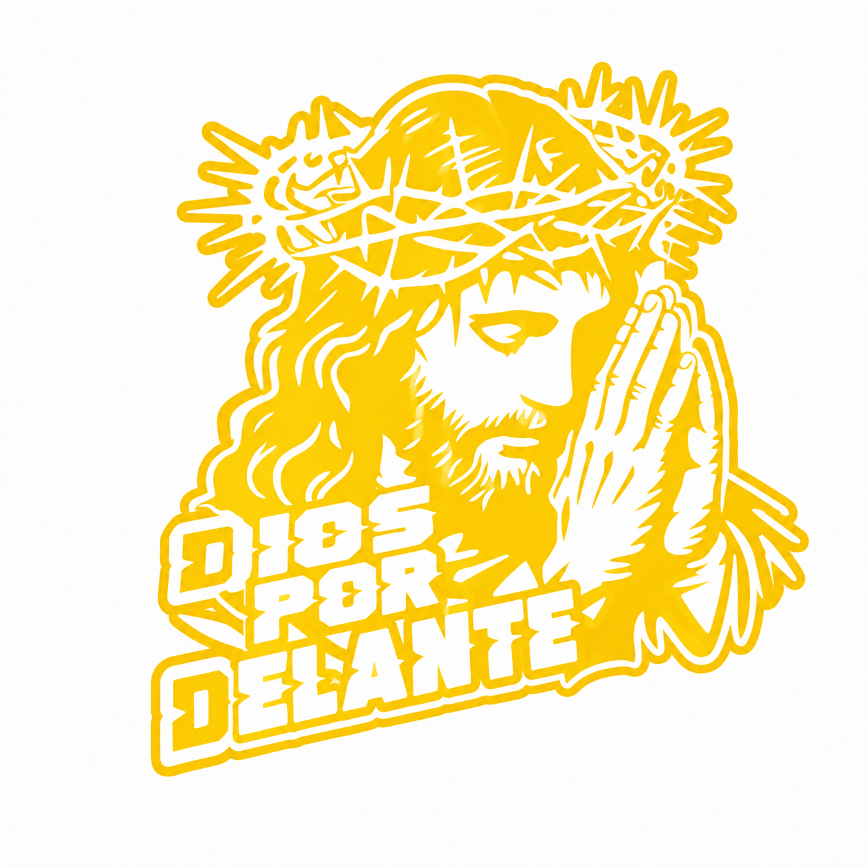 Calcomanía Jesús Dios Por Delante | Vinil de Corte