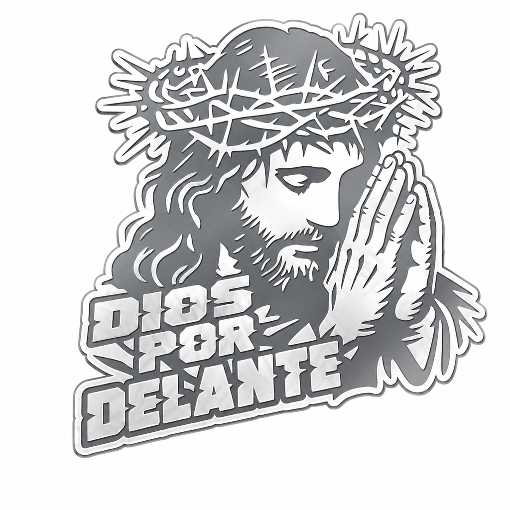 Calcomanía Jesús Dios Por Delante | Vinil de Corte