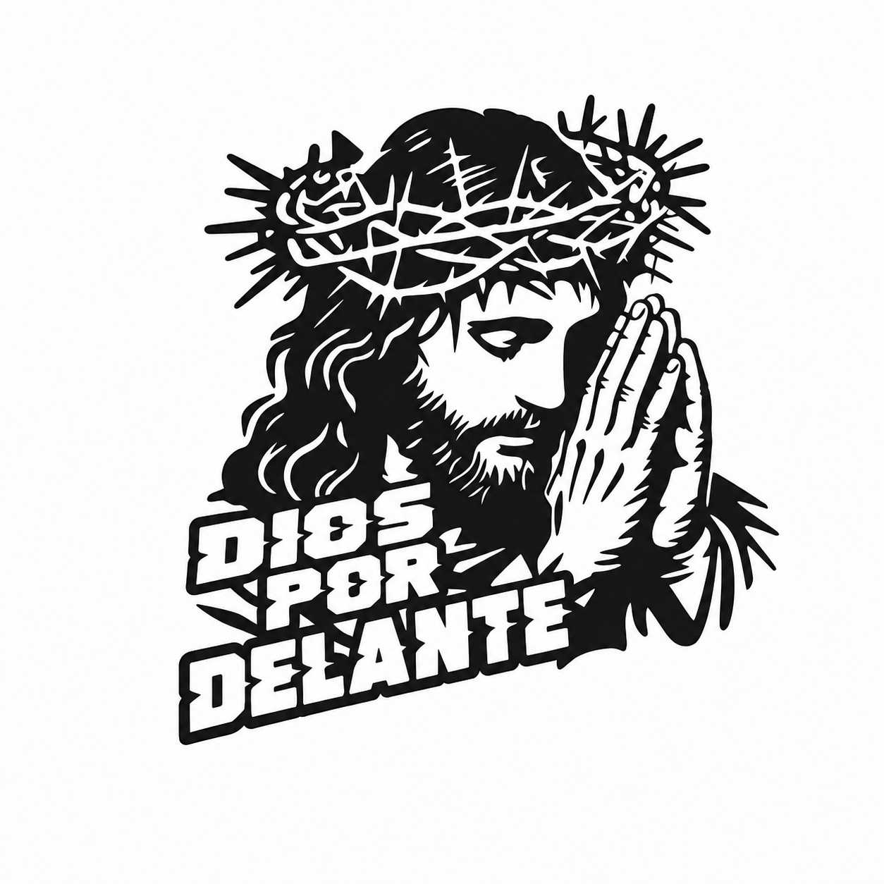 Calcomanía Jesús Dios Por Delante | Vinil de Corte