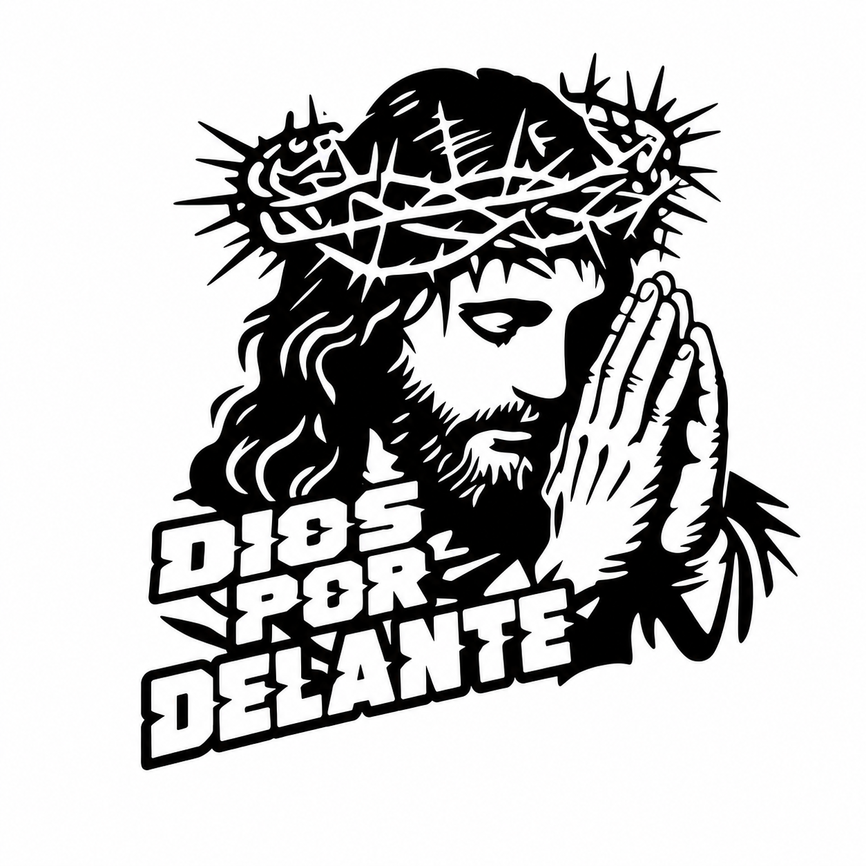 Calcomanía Jesús Dios Por Delante | Vinil de Corte