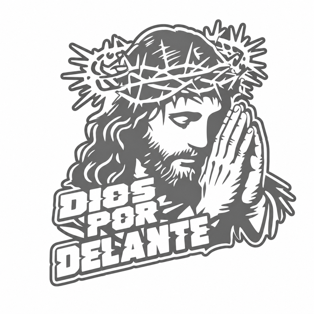 Calcomanía Jesús Dios Por Delante | Vinil de Corte