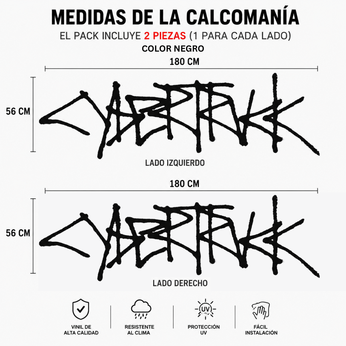 Calcomanías Cybertruck Estilo Graffiti – 2 piezas