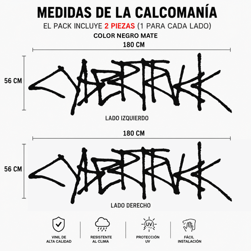 Calcomanías Cybertruck Estilo Graffiti – 2 piezas