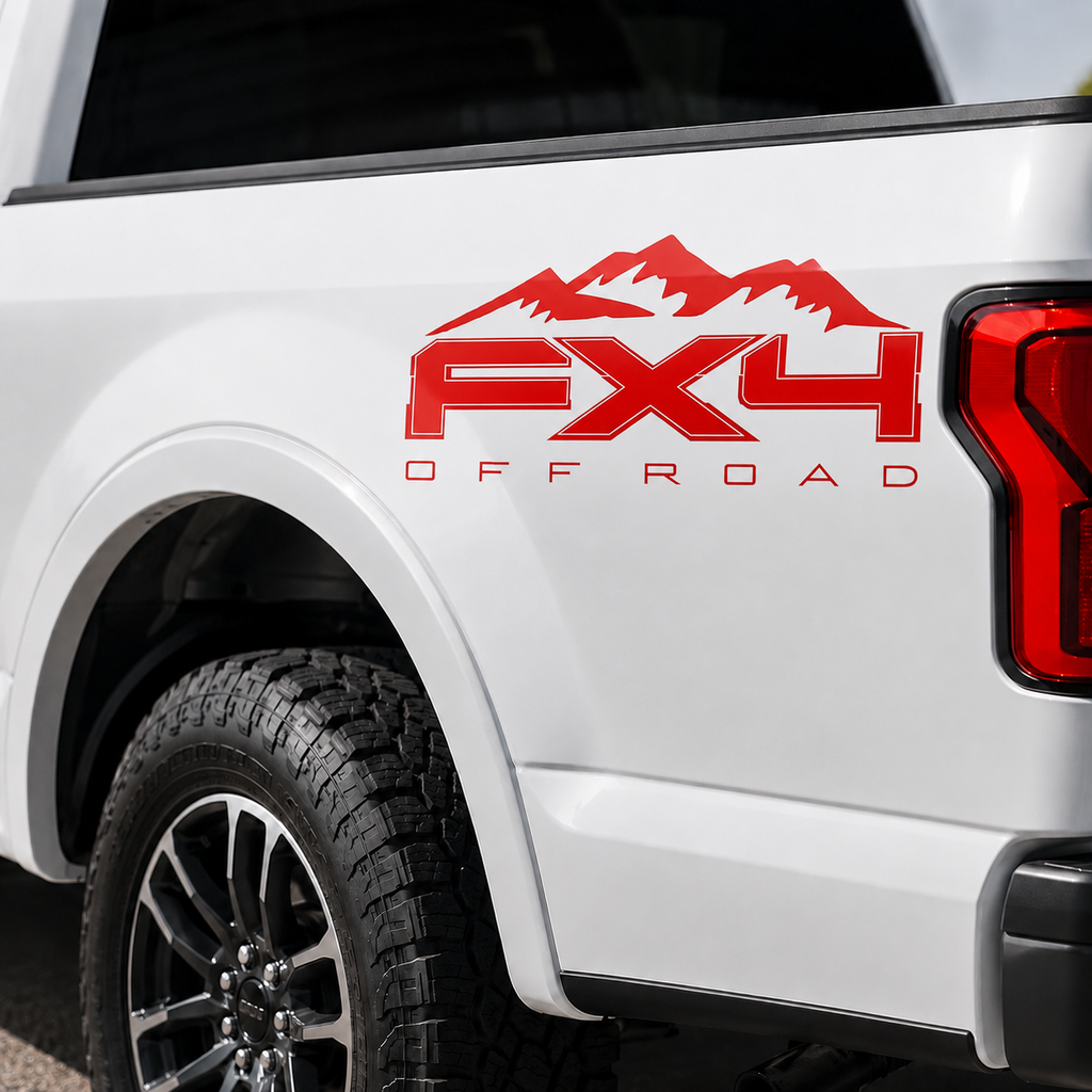 Calcomanía FX4 OFF ROAD con Montaña | Kit 2 Piezas