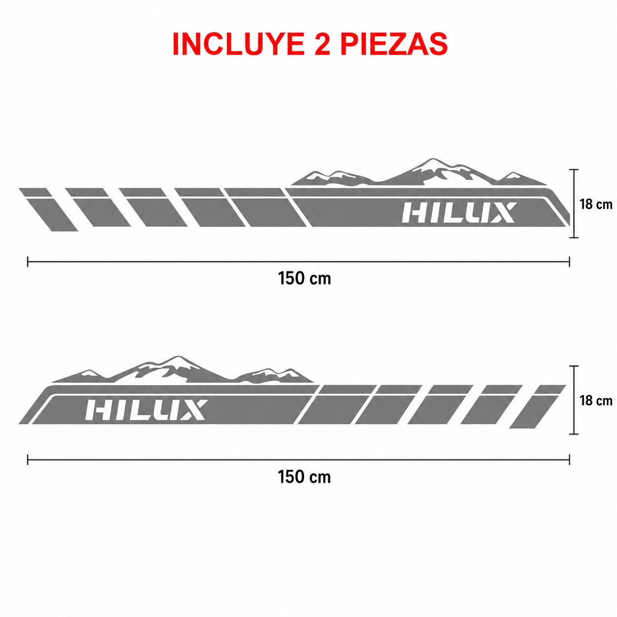 Kit Calcomanías Laterales Toyota Hilux Montañas 150x18 cm – 2 Piezas