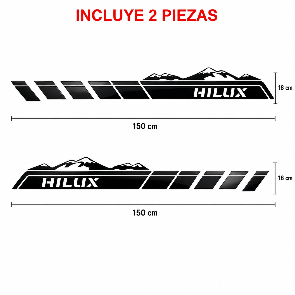 Kit Calcomanías Laterales Toyota Hilux Montañas 150x18 cm – 2 Piezas