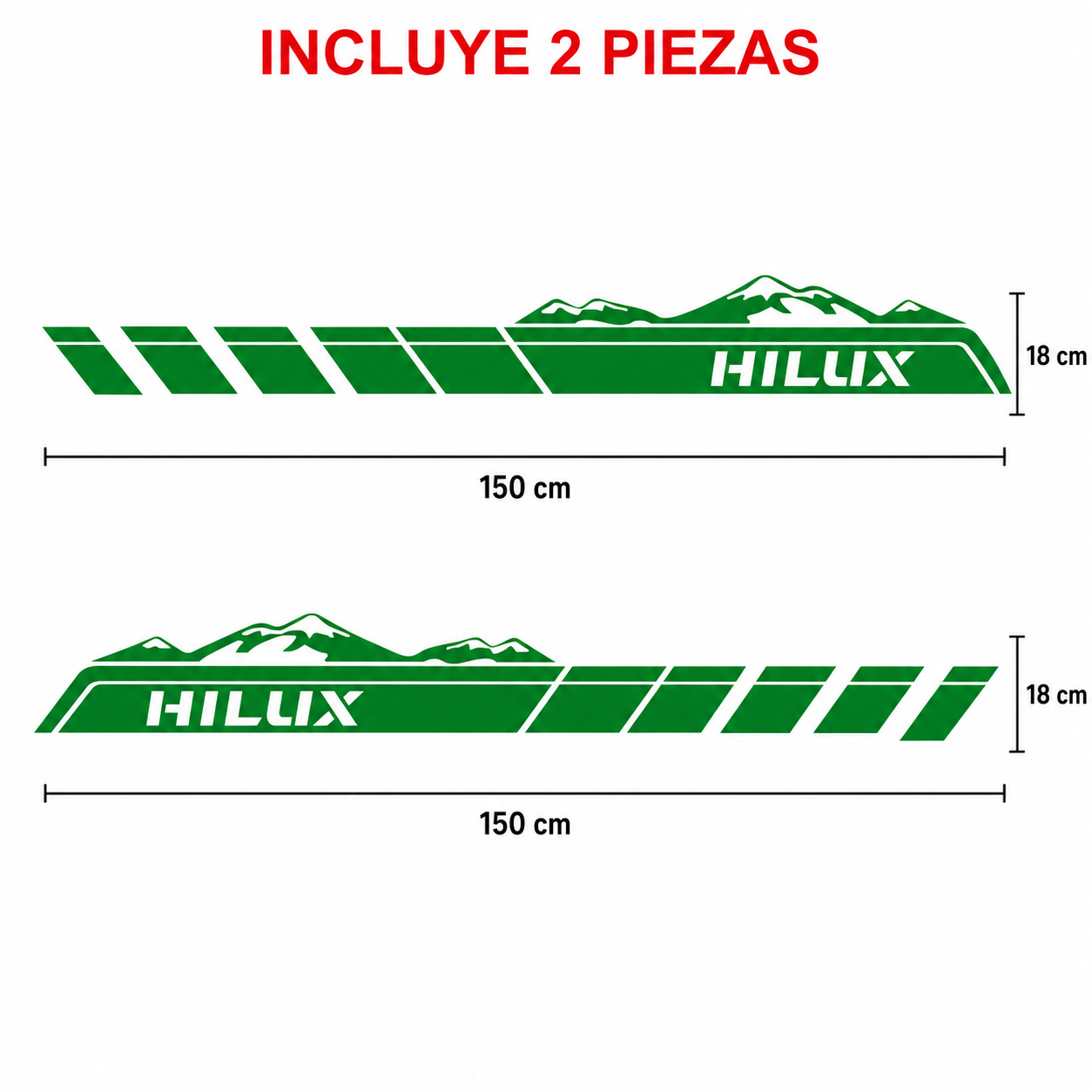 Kit Calcomanías Laterales Toyota Hilux Montañas 150x18 cm – 2 Piezas