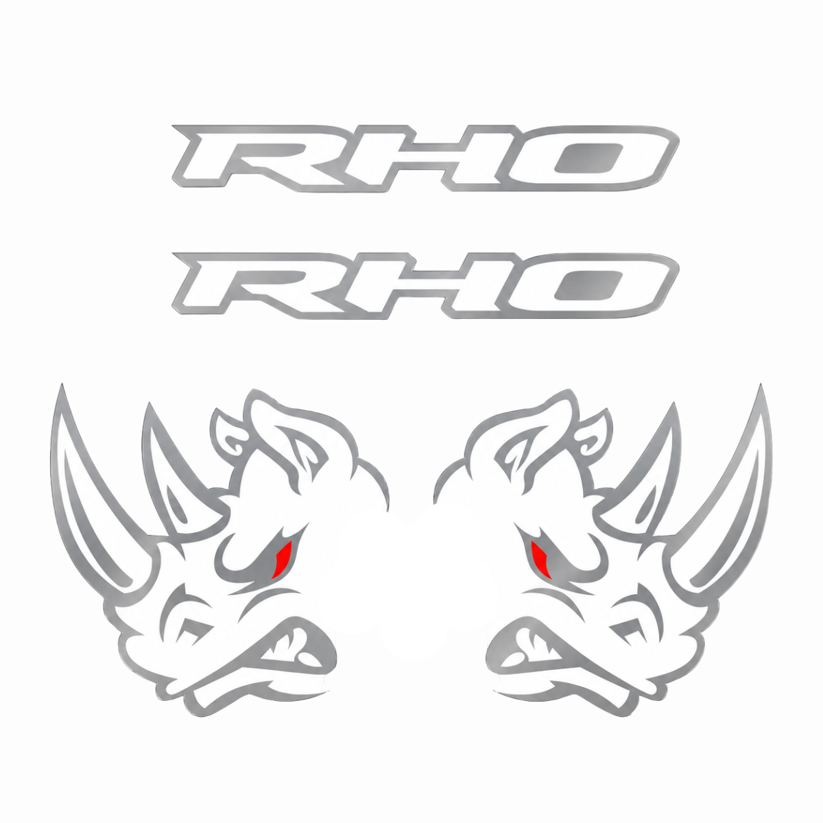 Kit Calcomanías RHO con Rinoceronte para RAM – 4 Piezas en Vinil
