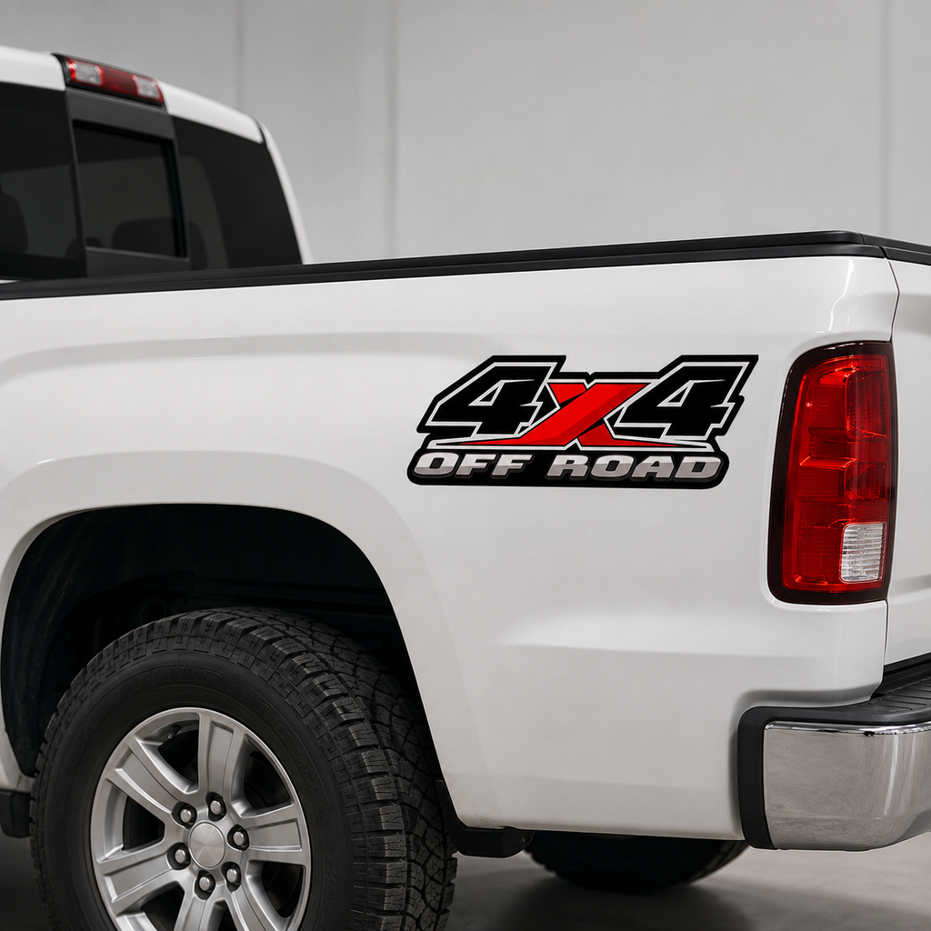 Calcomanías 4X4 OFF ROAD 30.5x11.4 cm – Kit 2 Piezas en Vinil