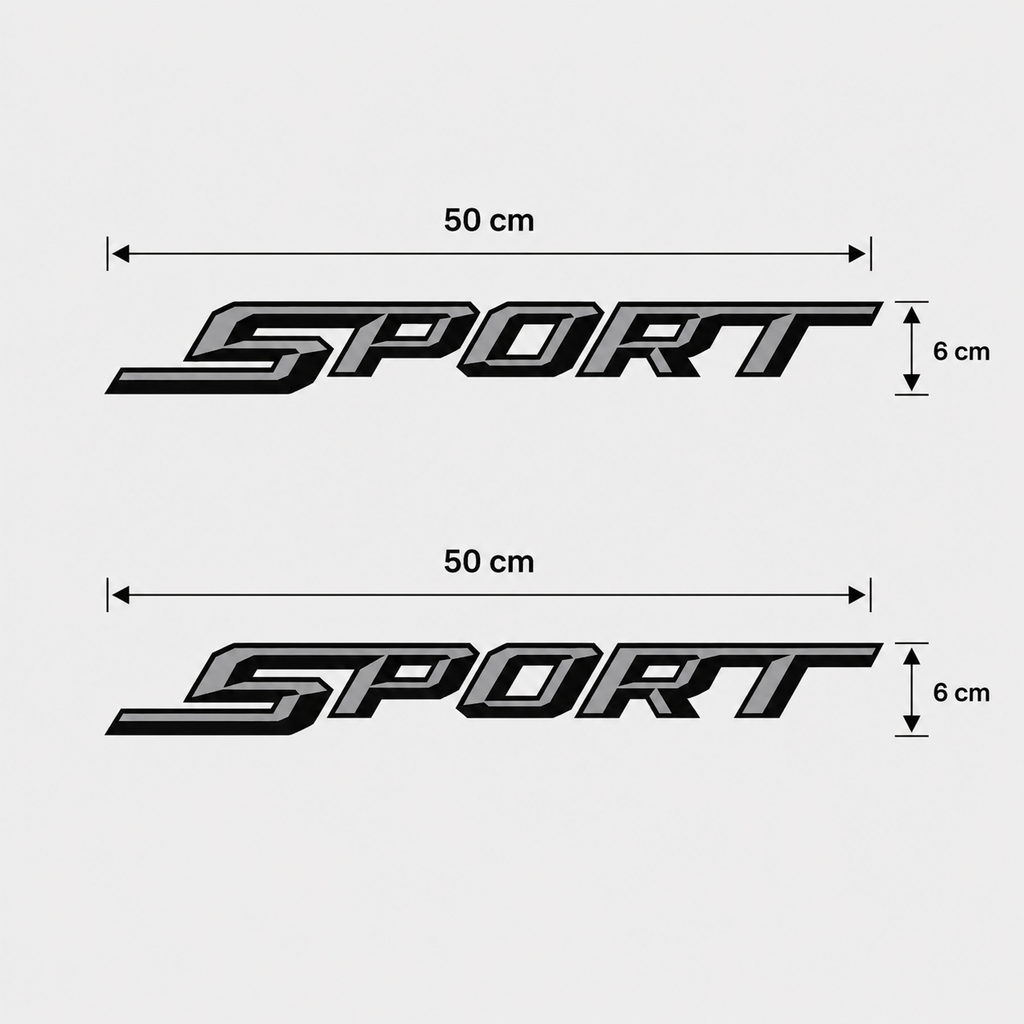 Par de Calcomanías SPORT para Auto 50 x 6 cm – Vinil de Corte