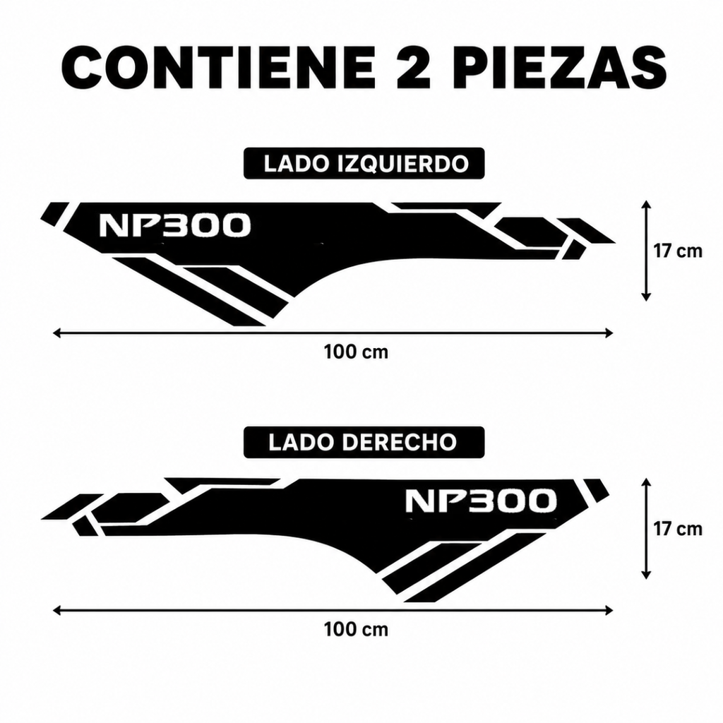 Calcomanías Laterales Nissan NP300 – Kit 2 Piezas