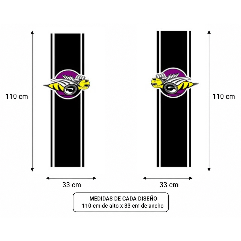 Kit de Calcomanías Rumble Bee para Dodge Ram | 2 Piezas 110 x 33 cm