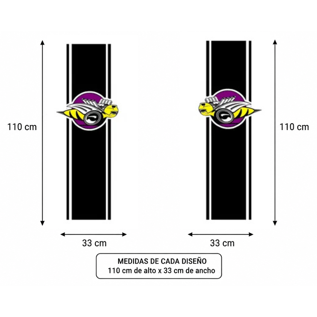 Kit de Calcomanías Rumble Bee para Dodge Ram | 2 Piezas 110 x 33 cm
