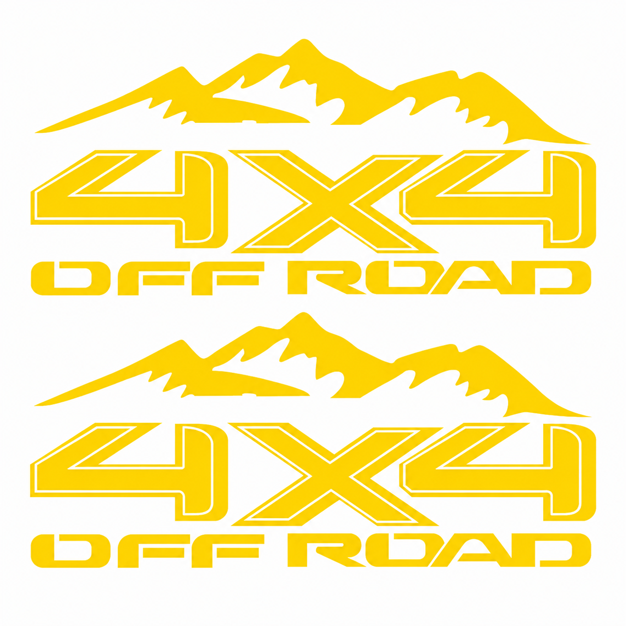 Par de Calcomanías 4X4 Off Road con Montañas – 29 x 13 cm c/u