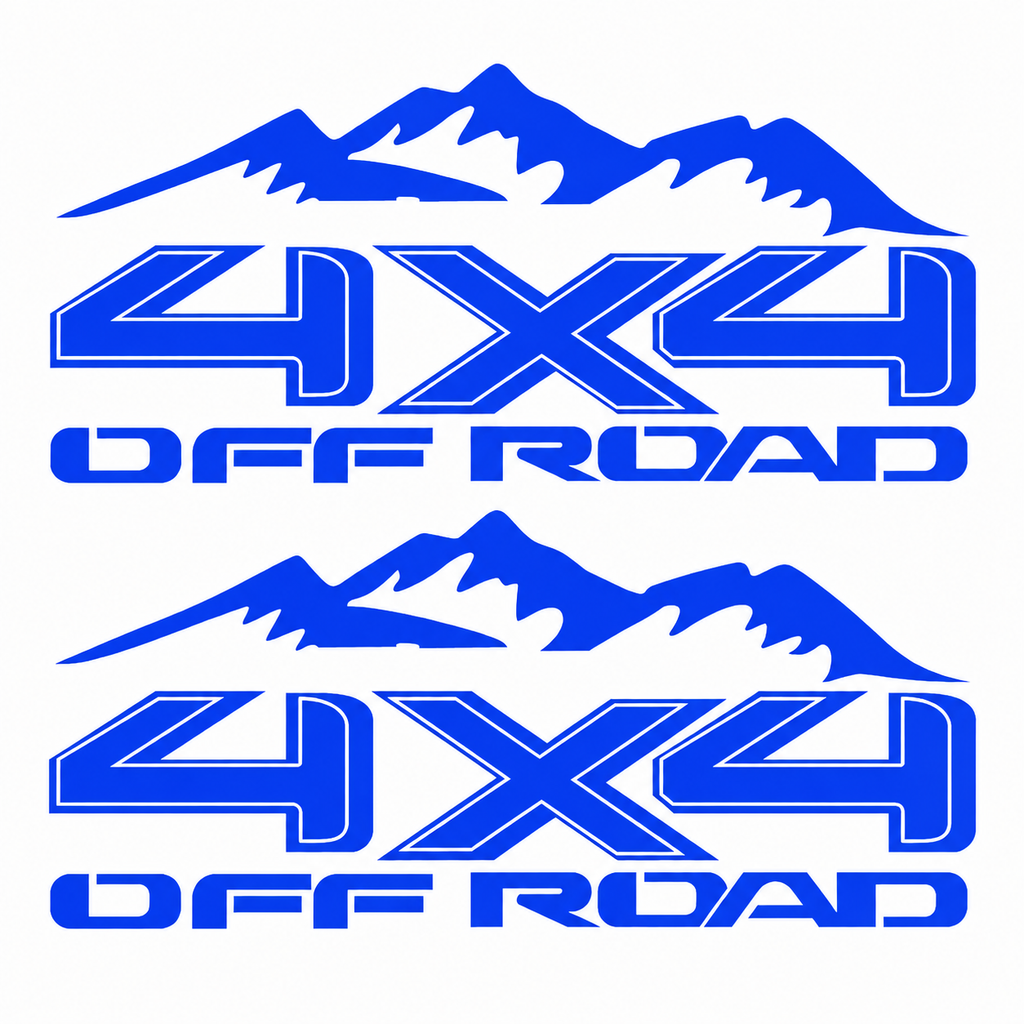 Par de Calcomanías 4X4 Off Road con Montañas – 29 x 13 cm c/u