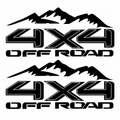 Par de Calcomanías 4X4 Off Road con Montañas – 29 x 13 cm c/u
