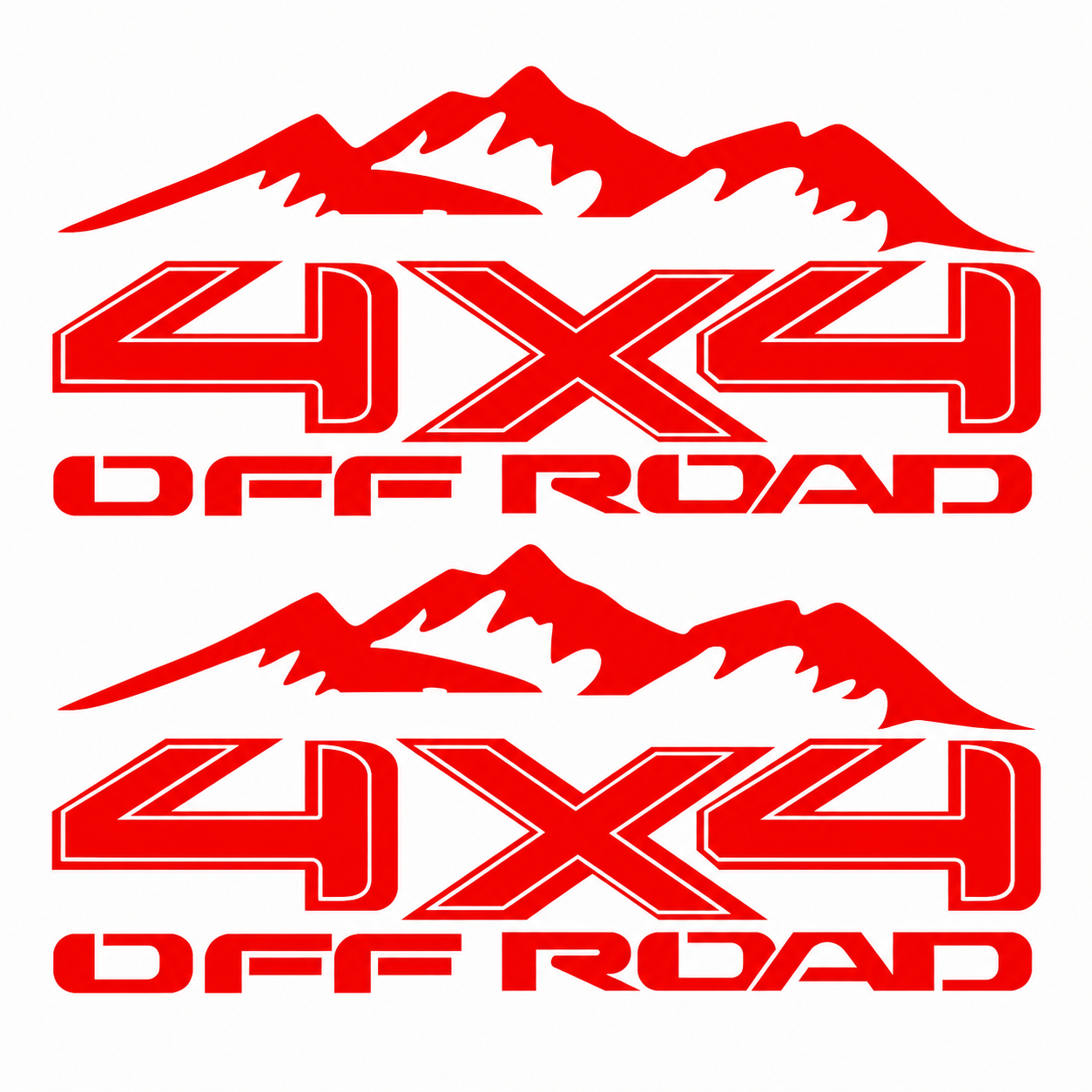 Par de Calcomanías 4X4 Off Road con Montañas – 29 x 13 cm c/u