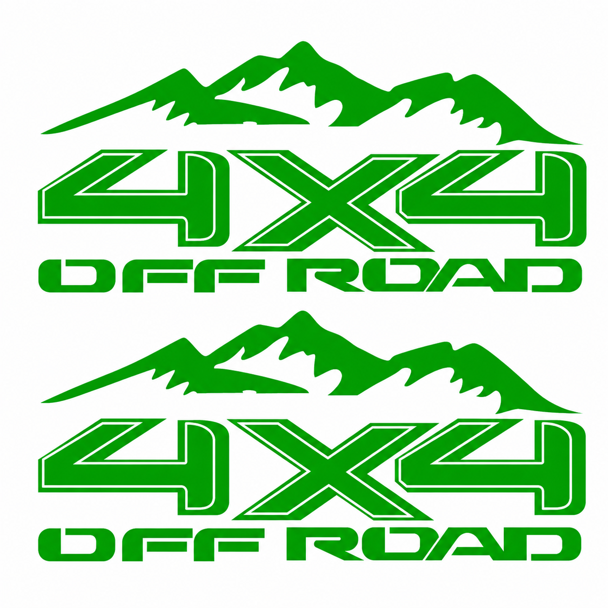 Par de Calcomanías 4X4 Off Road con Montañas – 29 x 13 cm c/u