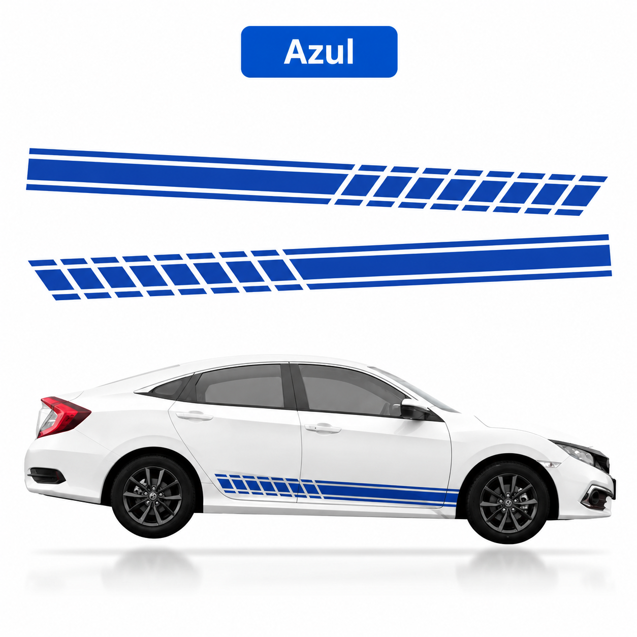 Par de Calcomanías Laterales Deportivas para Auto – 190 x 11.5 cm