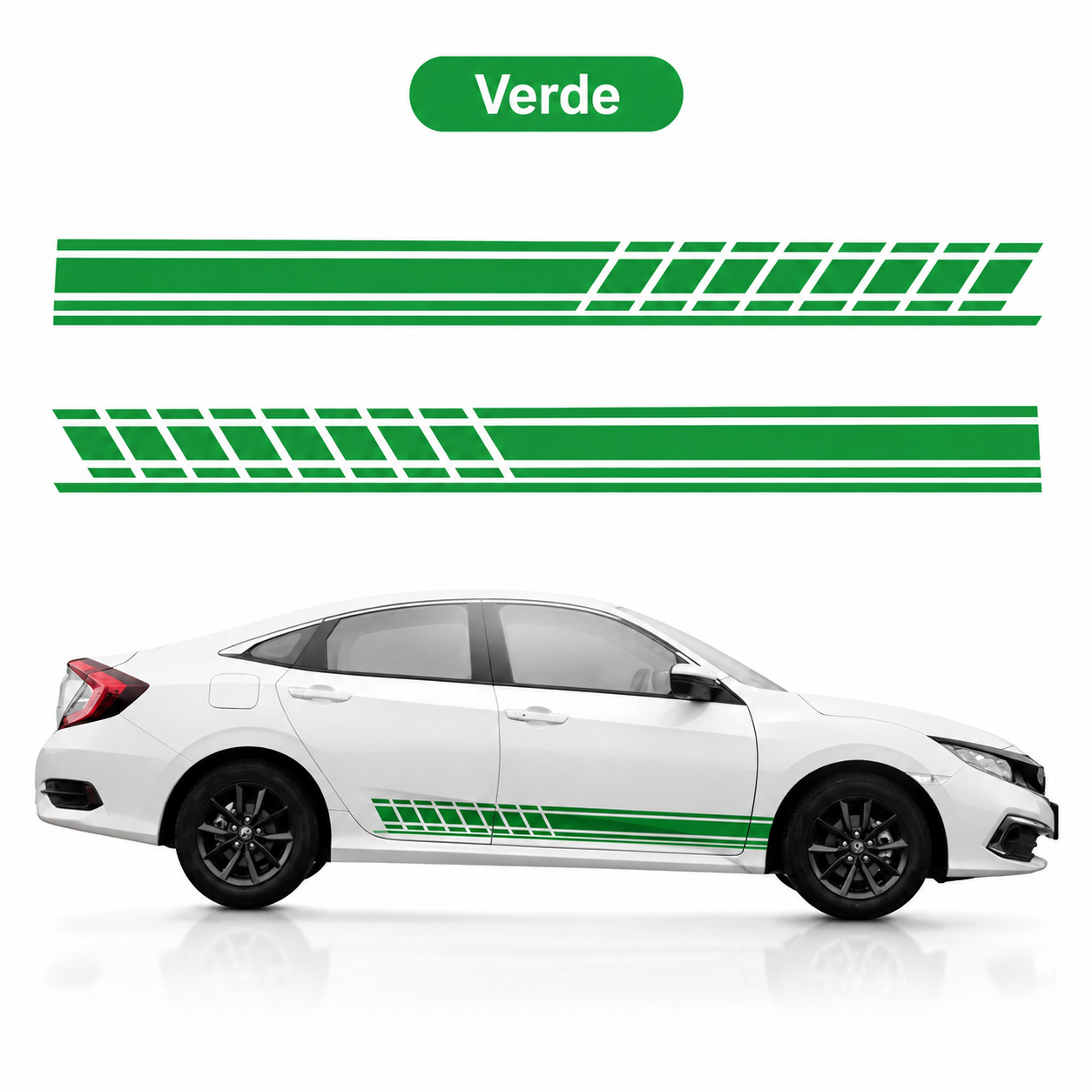 Par de Calcomanías Laterales Deportivas para Auto – 190 x 11.5 cm