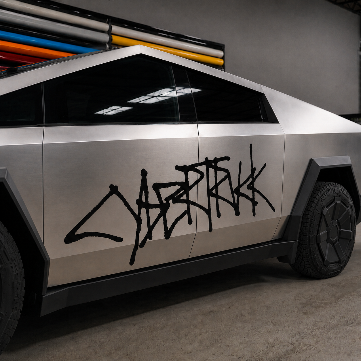 Calcomanías Cybertruck Estilo Graffiti – 2 piezas