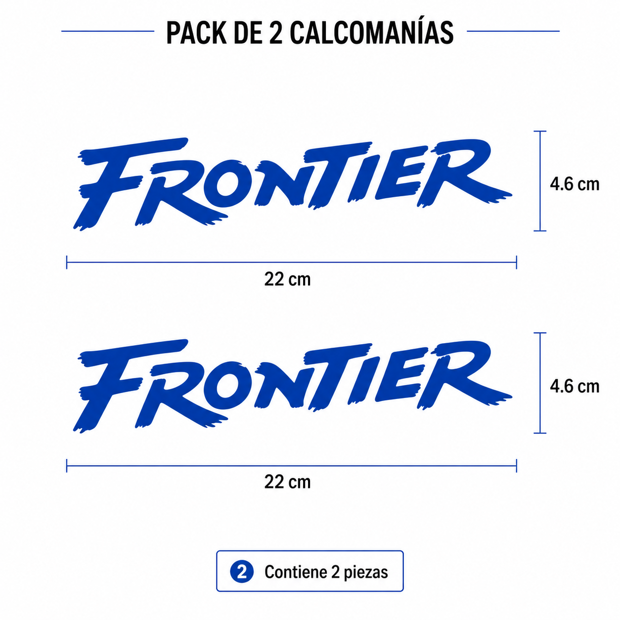 Calcomanías Frontier 22x4.6 cm – Pack 2 Piezas en Vinil