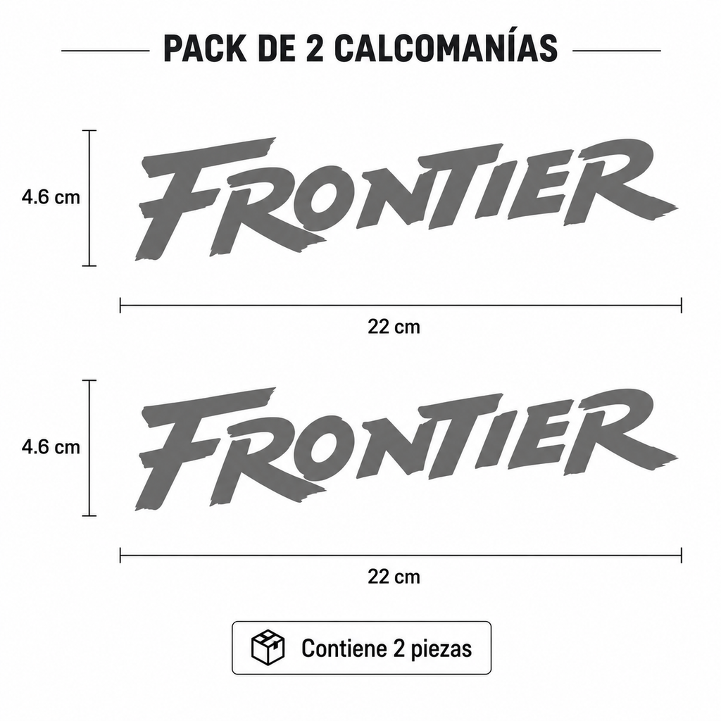 Calcomanías Frontier 22x4.6 cm – Pack 2 Piezas en Vinil