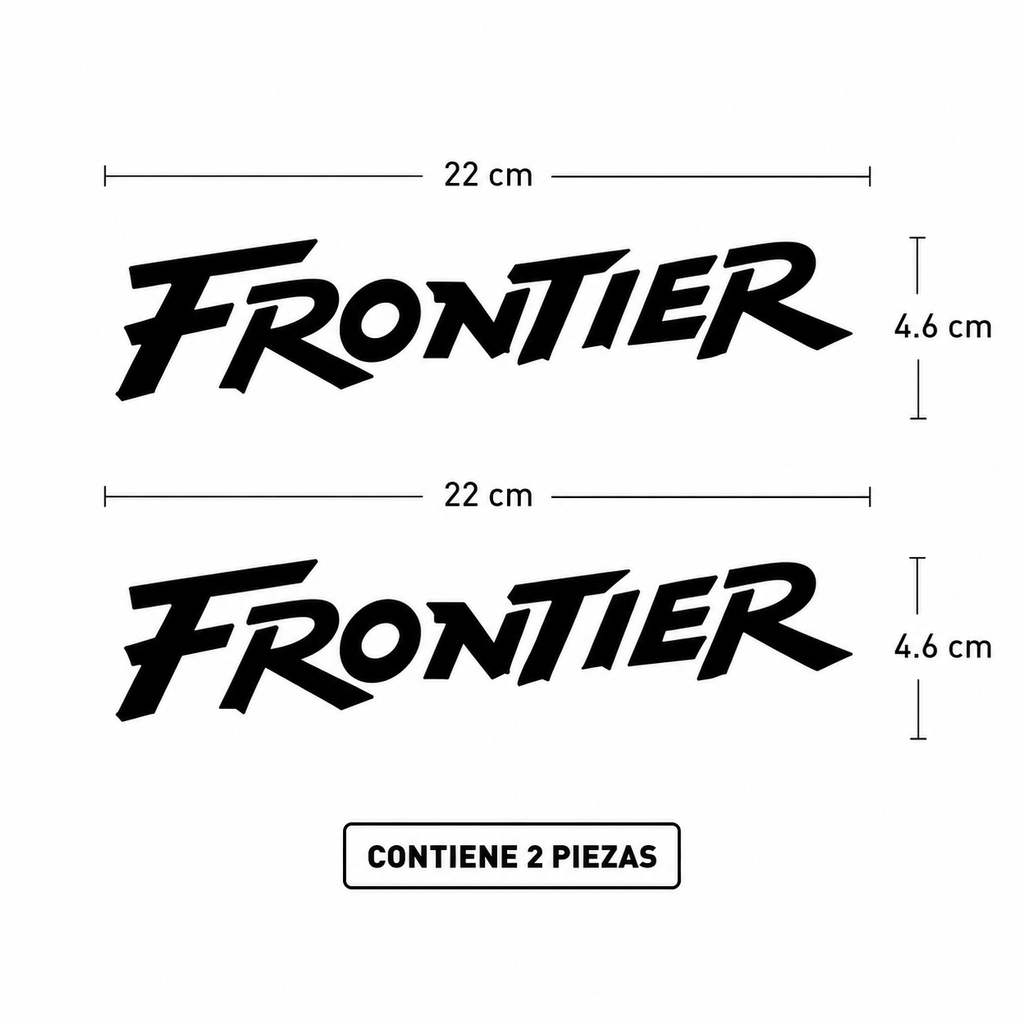 Calcomanías Frontier 22x4.6 cm – Pack 2 Piezas en Vinil