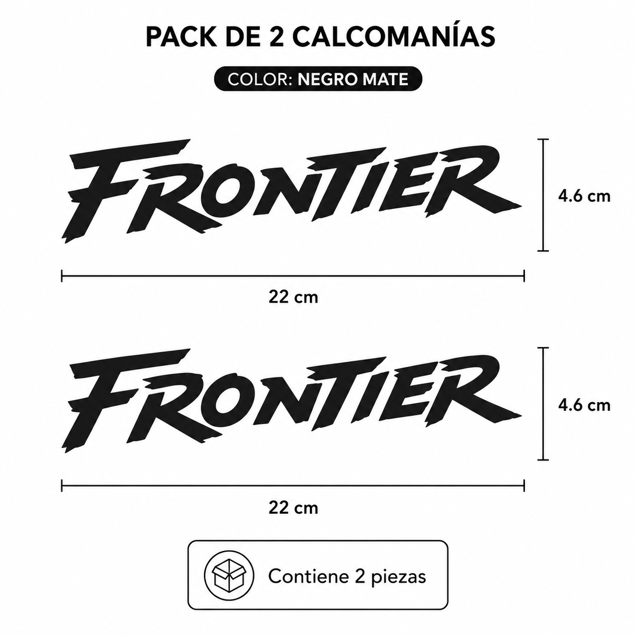 Calcomanías Frontier 22x4.6 cm – Pack 2 Piezas en Vinil