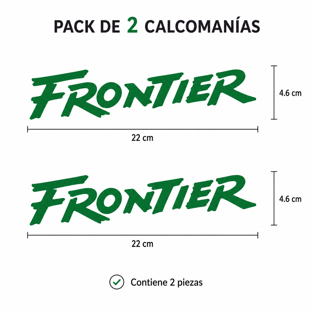Calcomanías Frontier 22x4.6 cm – Pack 2 Piezas en Vinil